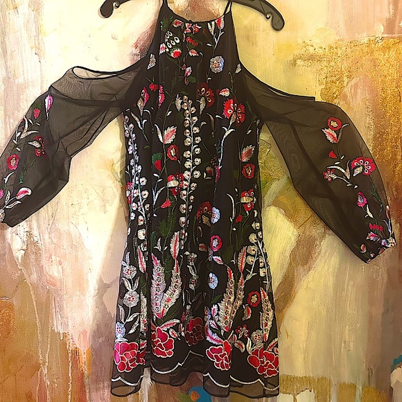 Badgley Mischka Cold Shoulder Mini Dress - Picture 3 of 15